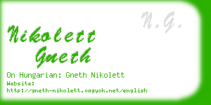 nikolett gneth business card